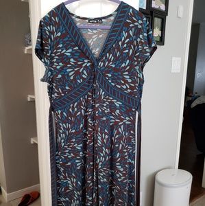Brown and teal dress